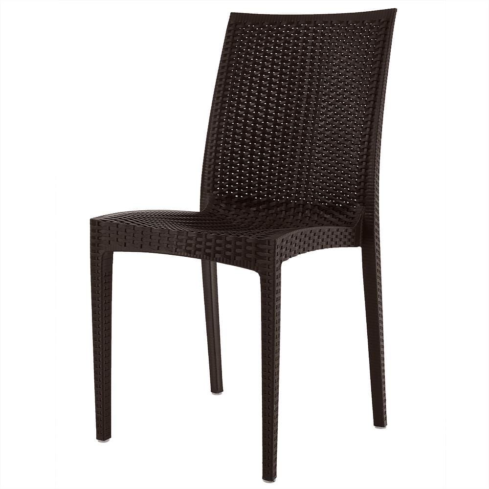 เก้าอี้พลาสติกลายหวาย SPRING RATTAN สีน้ำตาล