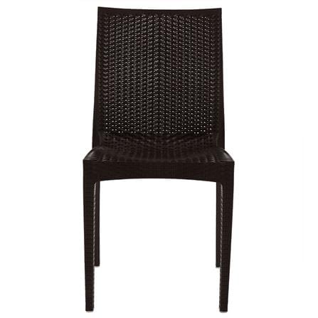 เก้าอี้พลาสติกลายหวาย SPRING RATTAN สีน้ำตาล_1