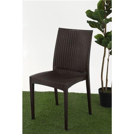 เก้าอี้พลาสติกลายหวาย SPRING RATTAN สีน้ำตาล_6