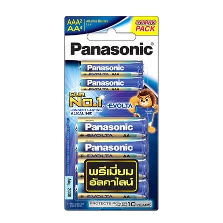ถ่านอัลคาไลน์ PANASONIC AA EVOLTA แพ็ก 4 ก้อน + AAA 2 ก้อน_0