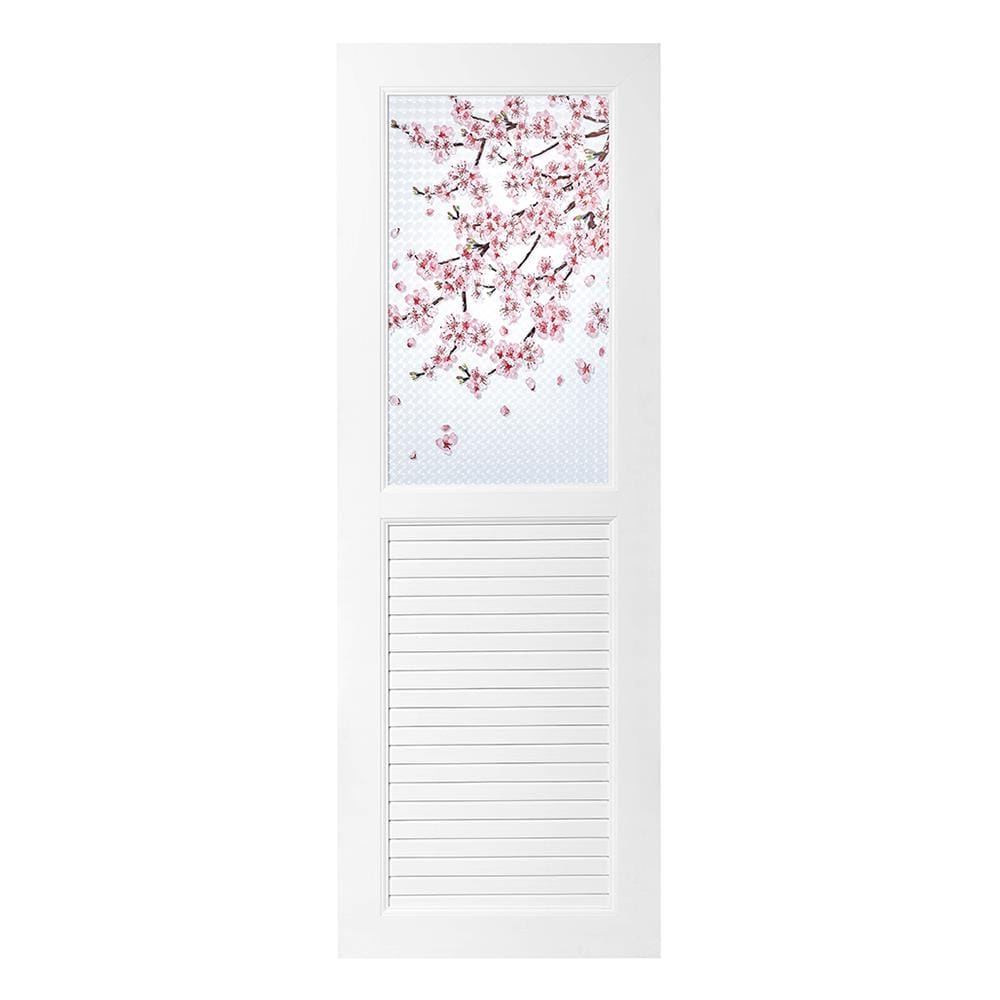 ประตู UPVC ASARA G925 ดอกซากุระ 70x200 ซม. สีขาว พร้อมวงกบ ไม่เจาะลูกบิด