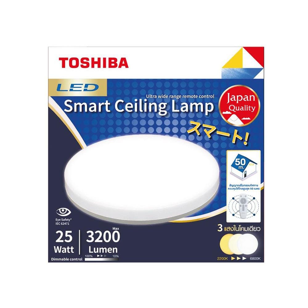 ไฟเพดาน LED TOSHIBA RLDT01C0 13 นิ้ว 25 วัตต์ DAYLIGHT/COOL WHITE/WARM WHITE สีขาว