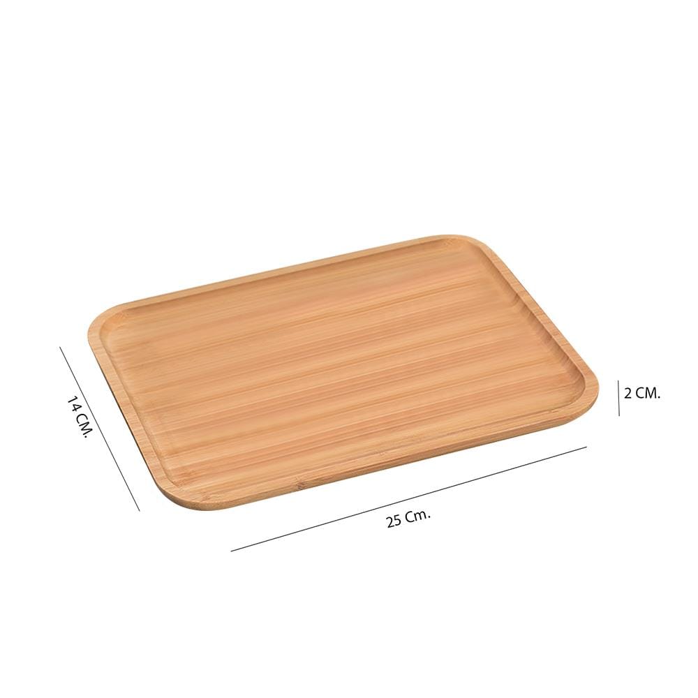 ถาดไม้ไผ่เหลี่ยม BAMBOO 14x25 ซม.