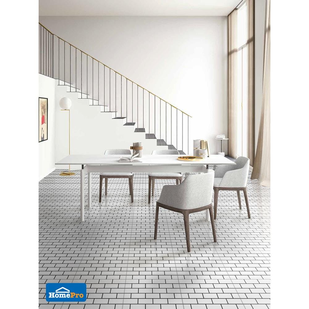 กระเบื้องพื้น 40x40 ซม. คอสโม่ นิว แบล็ค ไวท์ 0.96M2