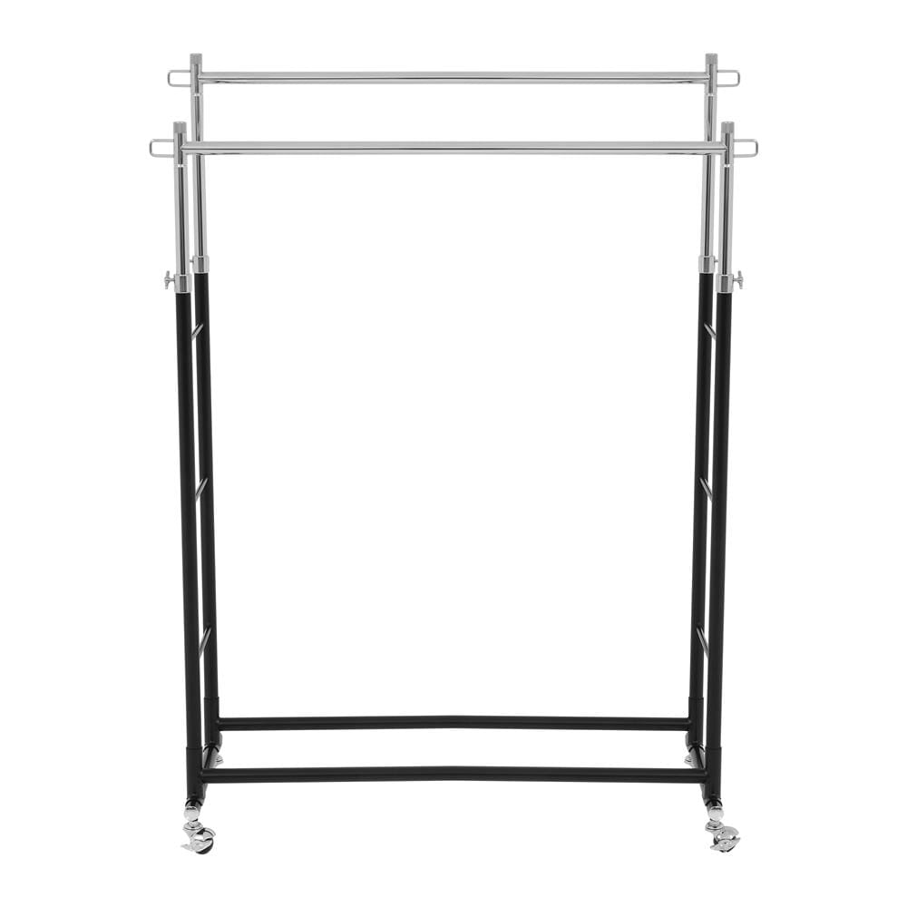 ราวแขวนผ้าบาร์คู่ปรับระดับ100.5x41x184cm สีดำ PLIM