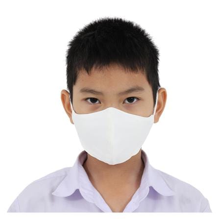 หน้ากากผ้าเด็ก DEXZON คล้องคอ PM 2.5 สีขาว_4