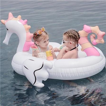 ห่วงยางแบบสอดขาลอยคู่ FLOAT ME SUMMER ม้าน้ำ สีขาว_4