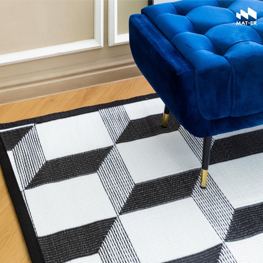 เสื่ออเนกประสงค์ MAT-ER TILES 3D Size M 150x240 ซม. สีดำ/ขาว