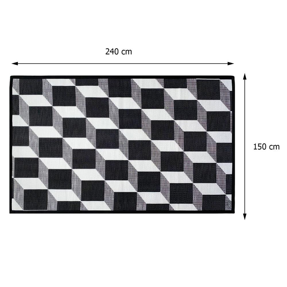 เสื่ออเนกประสงค์ MAT-ER TILES 3D Size M 150x240 ซม. สีดำ/ขาว