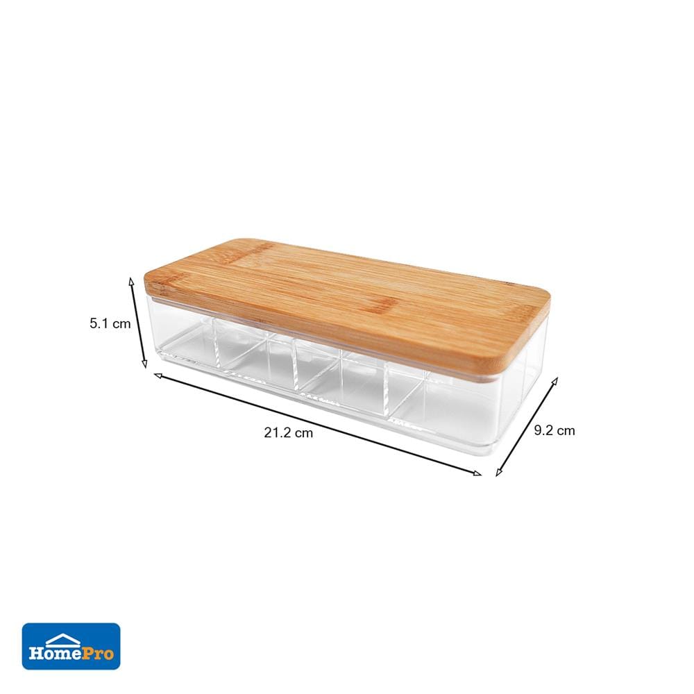 กล่องใสฝาไม้ STACKO MOKU BB01028 9.2x21.2x5.1 ซม.