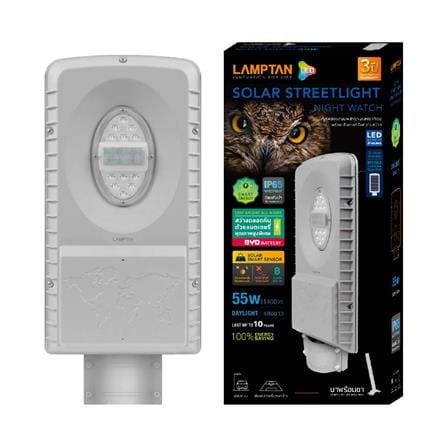 ไฟถนน SOLAR LED LAMPTAN NIGHT WATCH 55 วัตต์ DAYLIGHT สีเทา_3