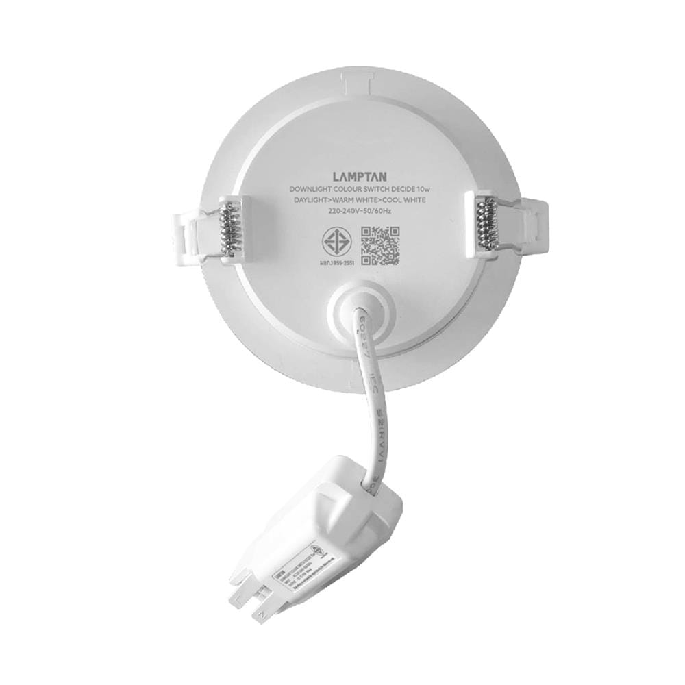 ดาวน์ไลท์ LED LAMPTAN COLOUR SWITCH DECIDE 3.5 นิ้ว 10 วัตต์ DAYLIGHT/WARM WHITE/COOL WHITE สีขาว