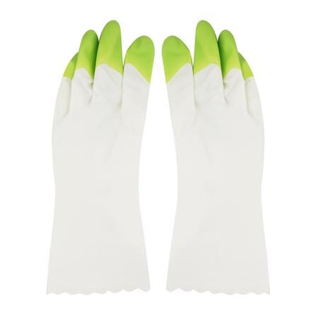 ถุงมือ PVC SHALDAN SIZE M สีขาว/เขียว