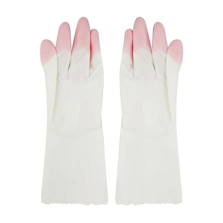 ถุงมือ PVC SHALDAN SIZE M สีขาว/ชมพู