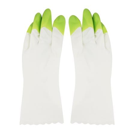 ถุงมือ PVC SHALDAN SIZE L สีขาว/เขียว