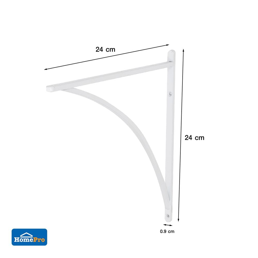 แขนรับชั้นเหล็ก STACKO CURVE 24x24 ซม. สีขาว