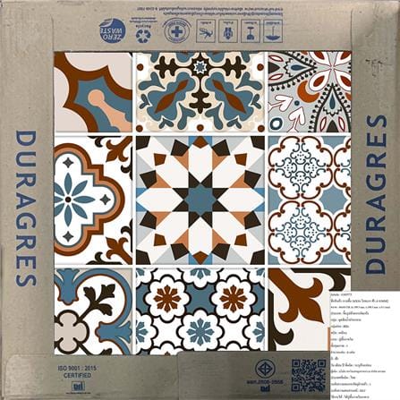 กระเบื้องพื้น 16x16 นิ้ว DURAGRES โยทะกา ฟ้า A 0.96M2_5