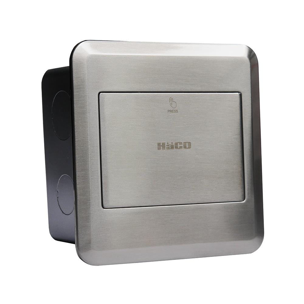 ชุดเต้ารับฝังพื้นสเตนเลส HACO HSI-15SW/PE2 สีเงิน