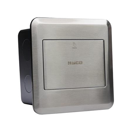 ชุดเต้ารับฝังพื้นสเตนเลส HACO HSI-15SW/PE2 สีเงิน_3