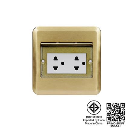 ชุดเต้ารับฝังพื้นทองเหลือง HACO HSI15BDAPE สีทอง_5