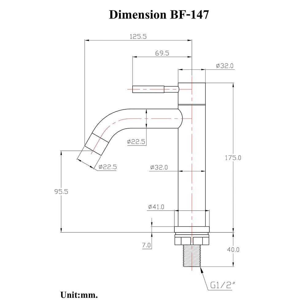 ก๊อกอ่างล้างหน้าเดี่ยว HANG BF-147