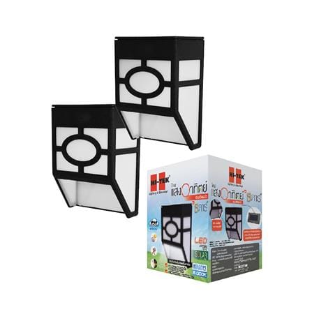 ไฟผนังภายนอก SOLAR HI-TEK HFSW01001B 0.06 วัตต์ DAYLIGHT สีดำ (แพ็ก 2 ชิ้น)_2