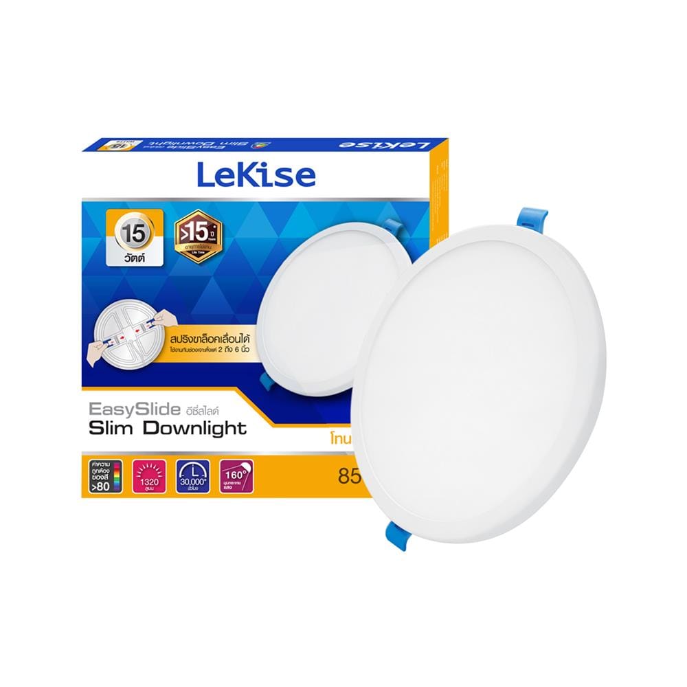 ดาวน์ไลท์ LED LEKISE FLXF 6 นิ้ว 15 วัตต์ WARM WHITE สีขาว