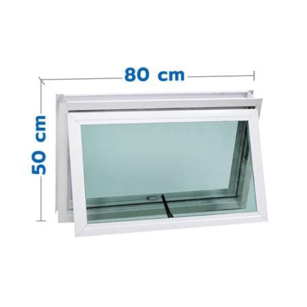 หน้าต่างบานเปิดกระทุ้ง อะลูมิเนียม มุ้ง WINDOW ASIA F10 80X50 ซม. สีขาว_0