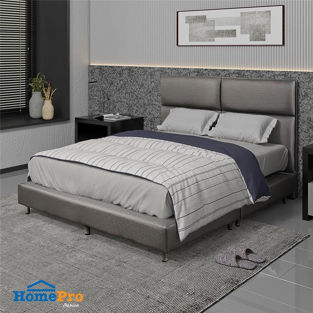 ฐานรองหัวเตียง 5 ฟุต HOME LIVING STYLE SQUARE สีเทาเข้ม