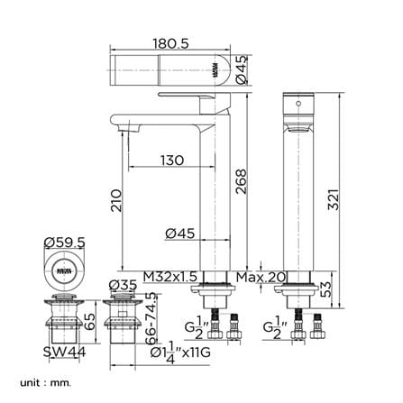 ก๊อกอ่างล้างหน้าเดี่ยวเคาน์เตอร์ KARAT FAUCET KF-39-621-63_2