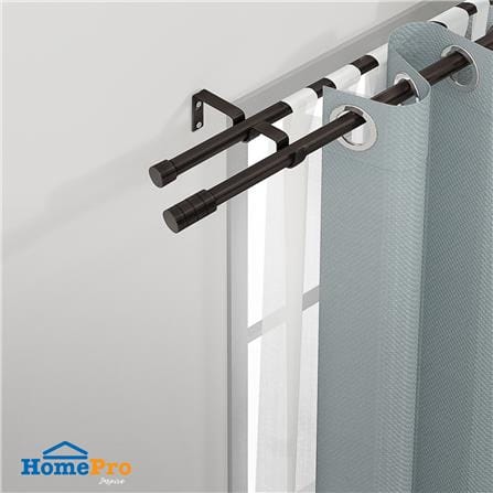 ราง 2 ชั้น ยืดหด HOME LIVING STYLE CANDERA 120-210 ซม. สีน้ำตาลเข้ม_4