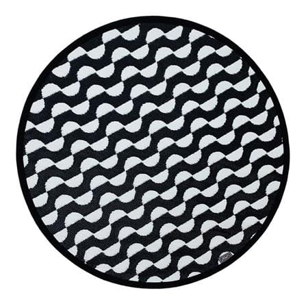 เสื่ออเนกประสงค์ MAT-ER CIRCLE WAVES 150x150 ซม. สีดำ-ขาว_0