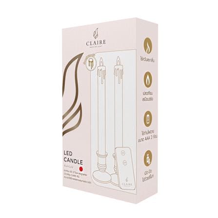 เชิงเทียน LED CLAIRE 0.06 วัตต์ WARMWHITE 27.5 ซม. สีแดง/ทอง_4