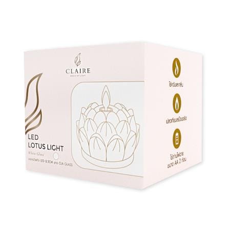 เทียน LED ดอกบัว CLAIRE 0.06 วัตต์ WARMWHITE 8.5 ซม. สีขาว_2