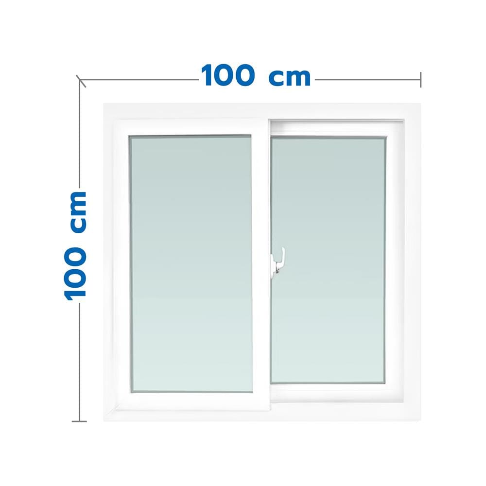 หน้าต่างบานเลื่อน UPVC S-S ไม่มุ้ง WINDOW ASIA 100x100 ซม. สีขาว