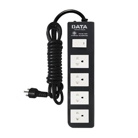 รางปลั๊กไฟ 4ช่อง 1สวิตช์ DATA APDW424 16 แอมป์ 5 ม. สีดำ_0