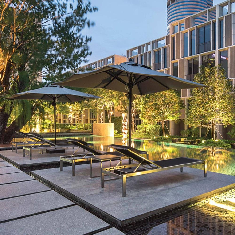 เตียงริมสระ MODERN OUTDOOR TAJI สีดำ