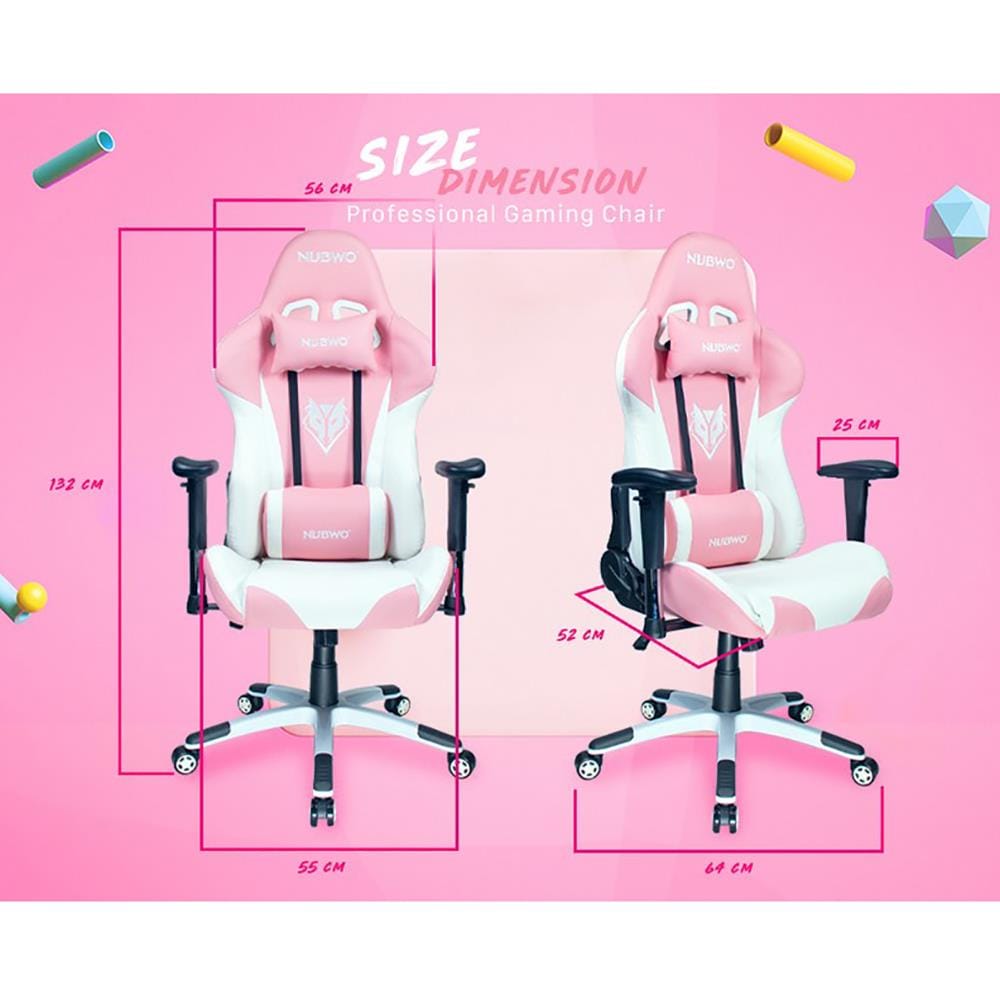 เก้าอี้เกมมิ่ง NUBWO NBCH-007 สีดำ/ชมพู