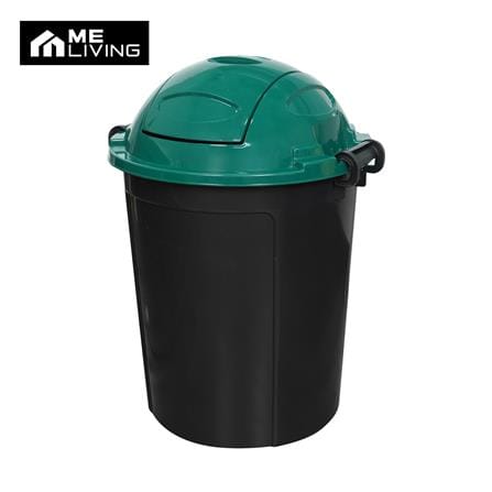 ถังขยะกลมฝาสวิง ME LIVING DUST 62 ลิตร สีดำฝาเขียว