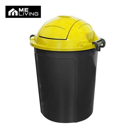 ถังขยะกลมฝาสวิง ME LIVING DUST 62 ลิตร สีดำฝาเหลือง_0