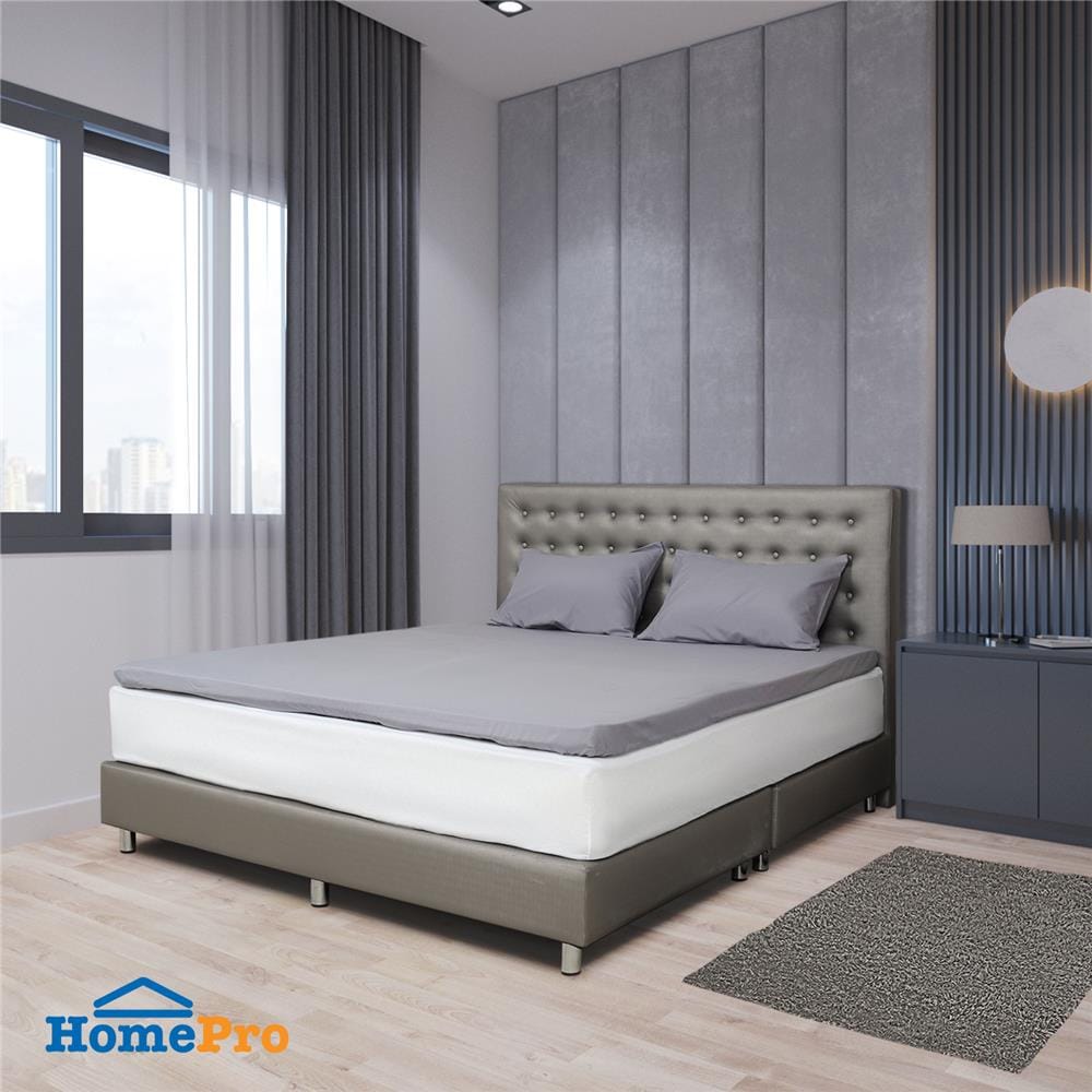 ชุดผ้าปู TOPPER 6 ฟุต 3 ชิ้น HOME LIVING STYLE LISA สีเทา_1
