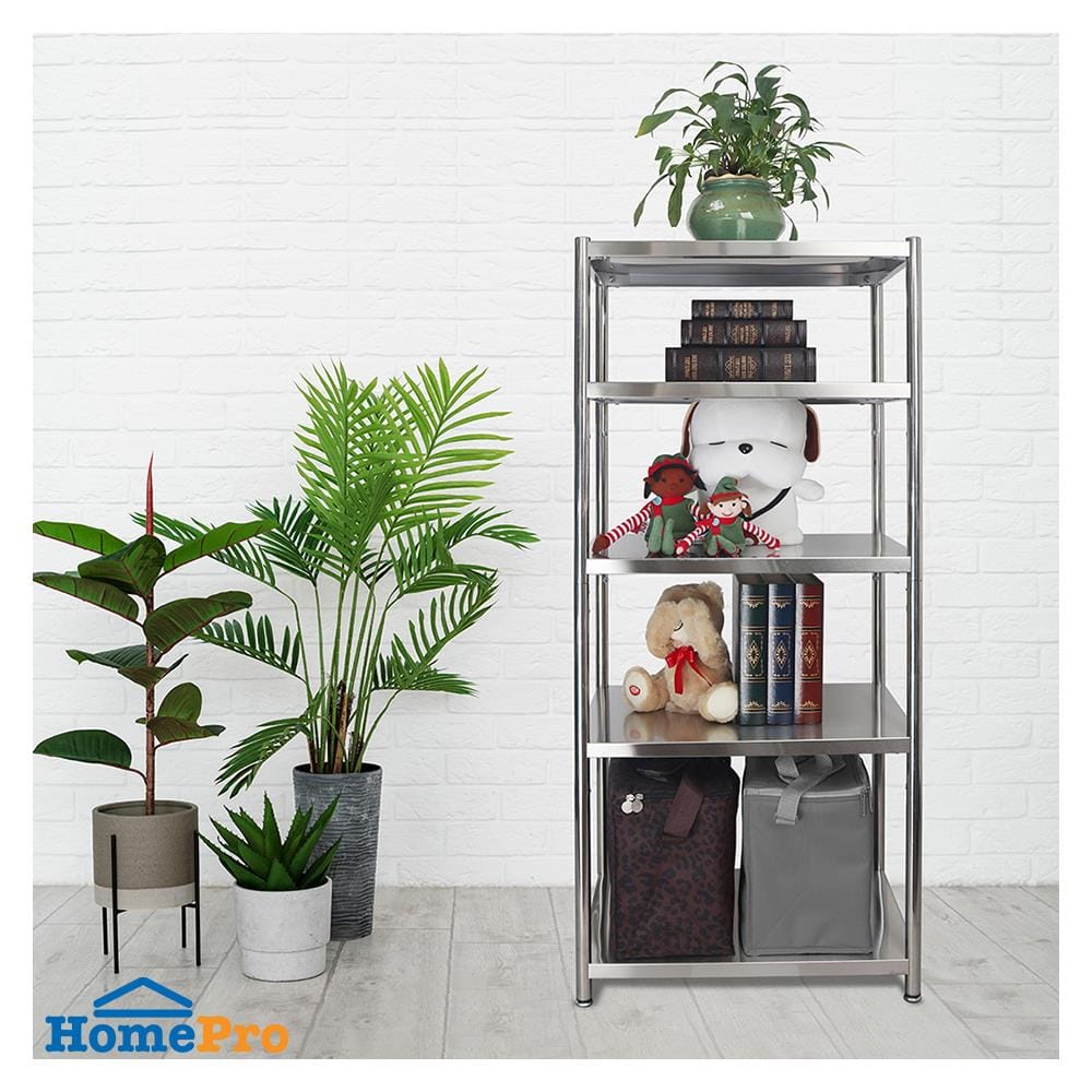 ชั้นวางของสเตนเลส 5 ชั้น STACKO SPACE 55x38x125 ซม. สีสเตนเลส