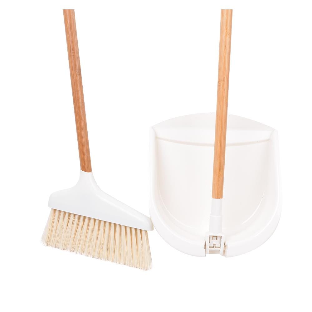 ชุดไม้กวาดพร้อมที่โกยผงพับได้ ACCO MOKU 8 นิ้ว สีขาว