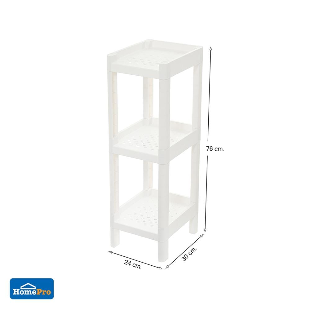 ชั้นวางของแคบ 3 ชั้น STACKO MONO 24x30x76 ซม. สีขาว