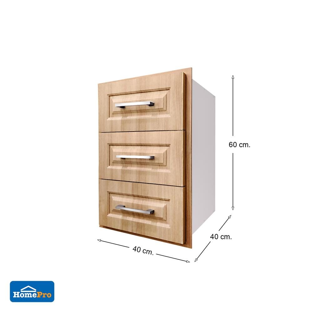 ตู้ลิ้นชัก 3 ชั้น UPVC CABIN FURRY 40x60 ซม. สี NATURAL OAK