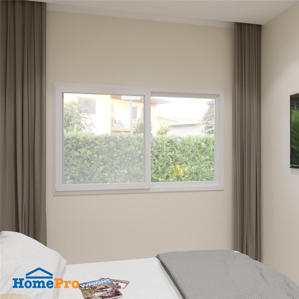 หน้าต่างบานเลื่อน UPVC S-F-S มุ้ง AZLE-EURO FRAME 180X110 ซม. สีขาว