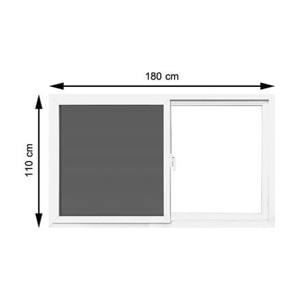 หน้าต่างบานเลื่อน UPVC S-F-S มุ้ง AZLE-EURO FRAME 180X110 ซม. สีขาว_0
