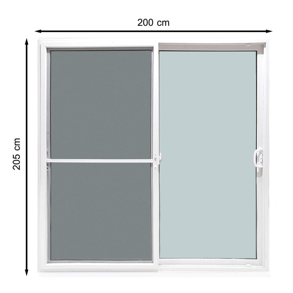 ประตูบานเลื่อน UPVC S-S มุ้ง EURO FRAME 200X205 ซม. สีขาว