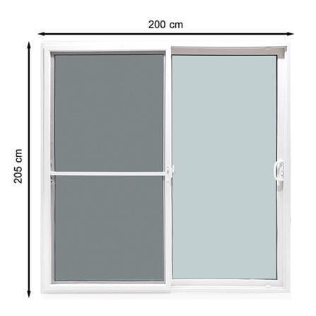 ประตูบานเลื่อน UPVC S-S มุ้ง EURO FRAME 200X205 ซม. สีขาว_0