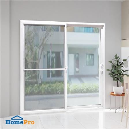 ประตูบานเลื่อน UPVC S-S มุ้ง EURO FRAME 200X205 ซม. สีขาว_4